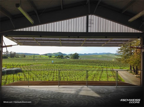 Schweiss hydraulic doors at winery