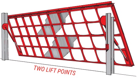 hydraulic door - two lift points