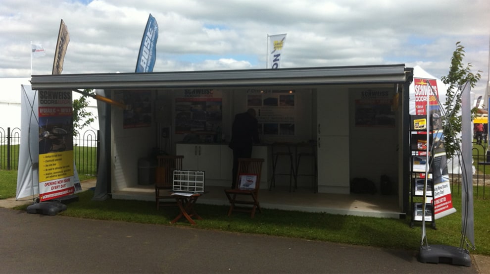 Schweiss Container door provides needed shade beneath door