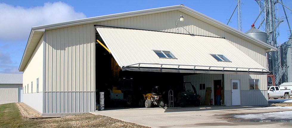 Agricultural Hydraulic Doors on Farm site