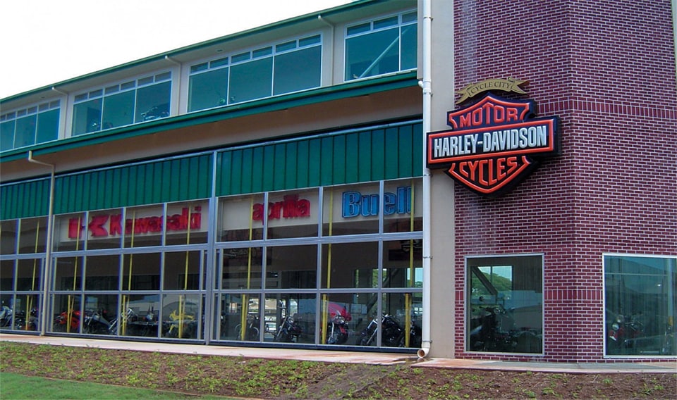 Motorcycle Dealership Designer Doors in Maui, Hawaii