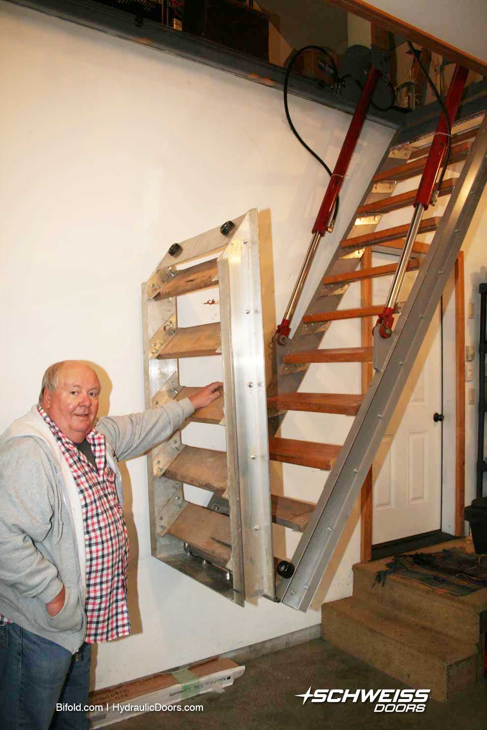 lifting staircase gives easy access to attic