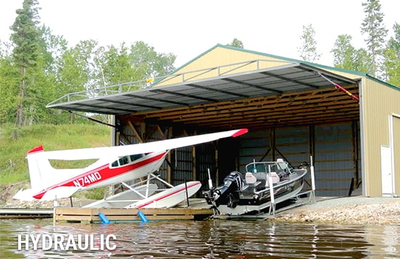 Seaplane Hydraulic Hangar Doors in Alaska